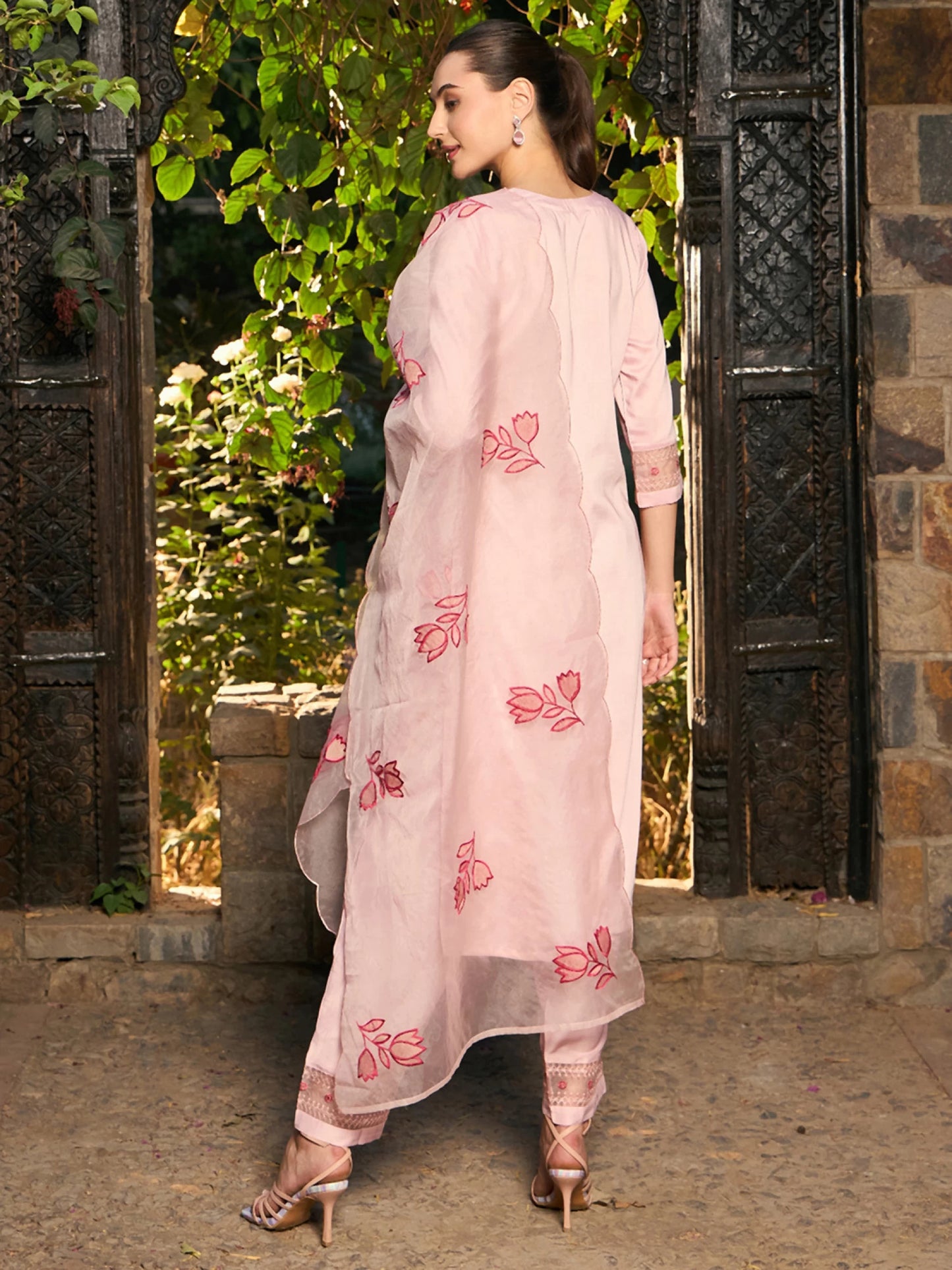 Women Pure Cotton Kurta Pant Dupatta Set