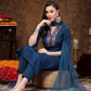 Women Crepe, Net Kurta Pant Dupatta Set