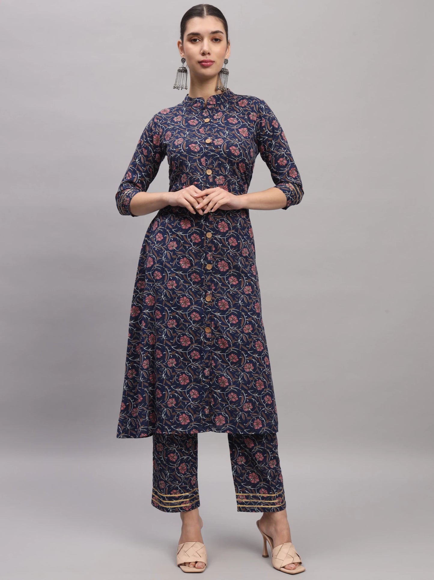 Women Pure Cotton Kurti Pant Set