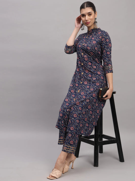 Women Pure Cotton Kurti Pant Set