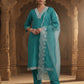 Women Silk Blend Kurta Pant Dupatta Set