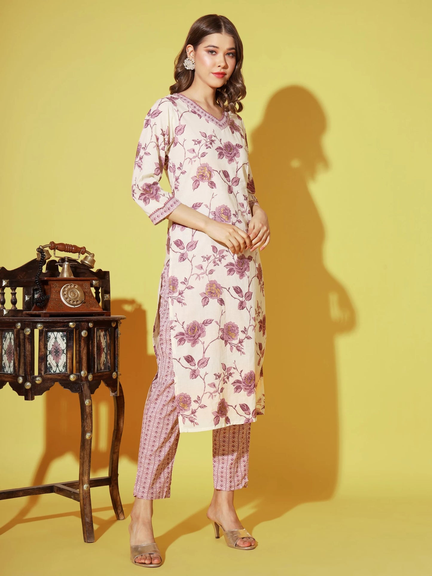 Women Pure Cotton Kurta Pant Dupatta Set