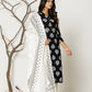 Women Black Pure Cotton Kurta Pant Dupatta Set