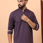 Geometric Woven Design Mandarin Collar Straight Short Kurta