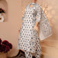 Floral Printed Regular Sequinned Pure Cotton Kurta With Trouser & Dupatta