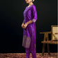 Women Silk Blend, Jacquard Kurta Pant Dupatta Set