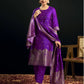 Women Silk Blend, Jacquard Kurta Pant Dupatta Set