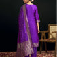 Women Silk Blend, Jacquard Kurta Pant Dupatta Set