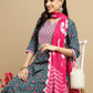 Women Cotton Blend Kurta Pant Dupatta Set