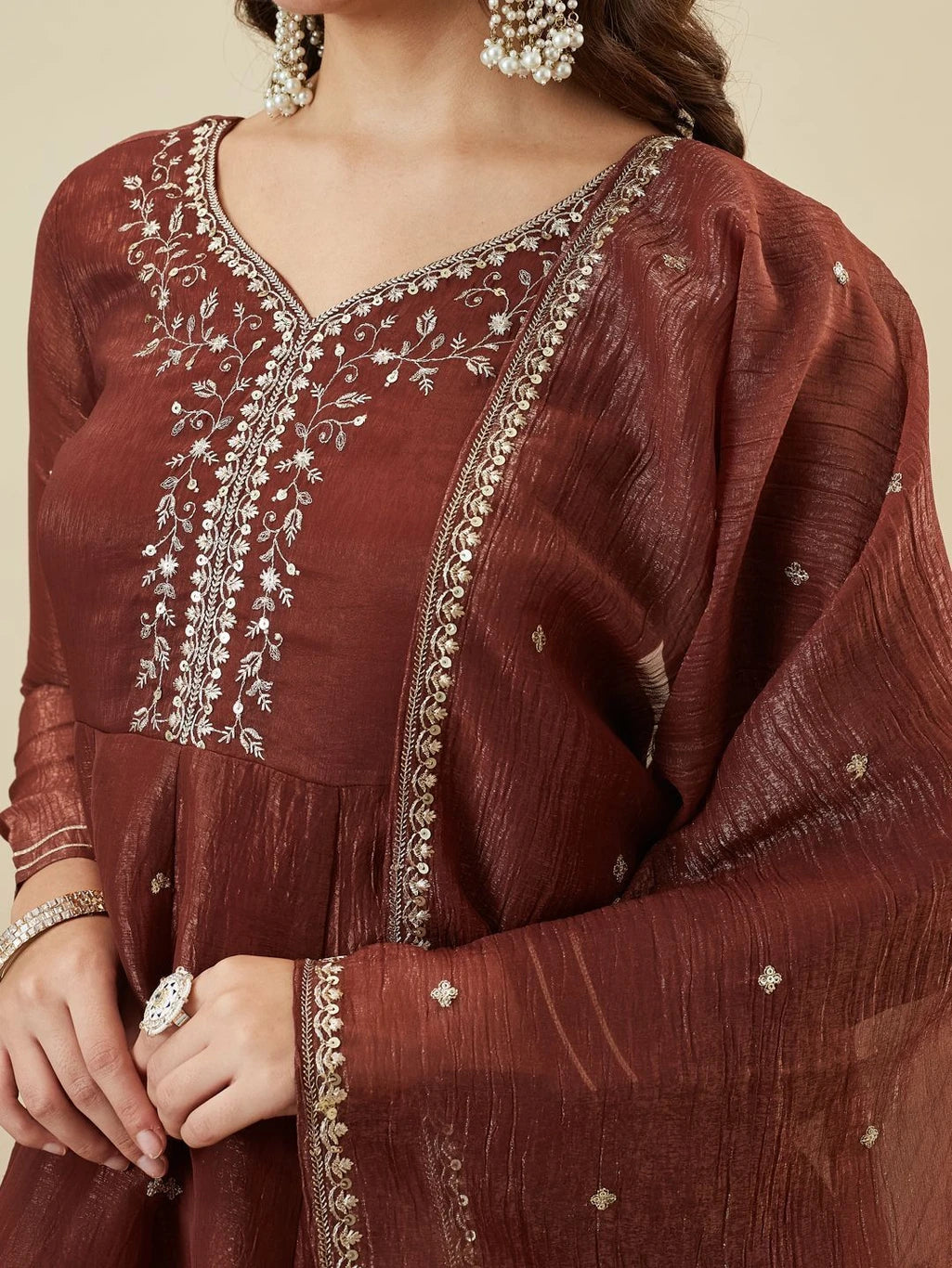Women Pure Silk Kurta Pant Dupatta Set