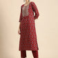 Women Viscose Rayon Kurta Pant Dupatta Set