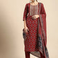 Women Viscose Rayon Kurta Pant Dupatta Set