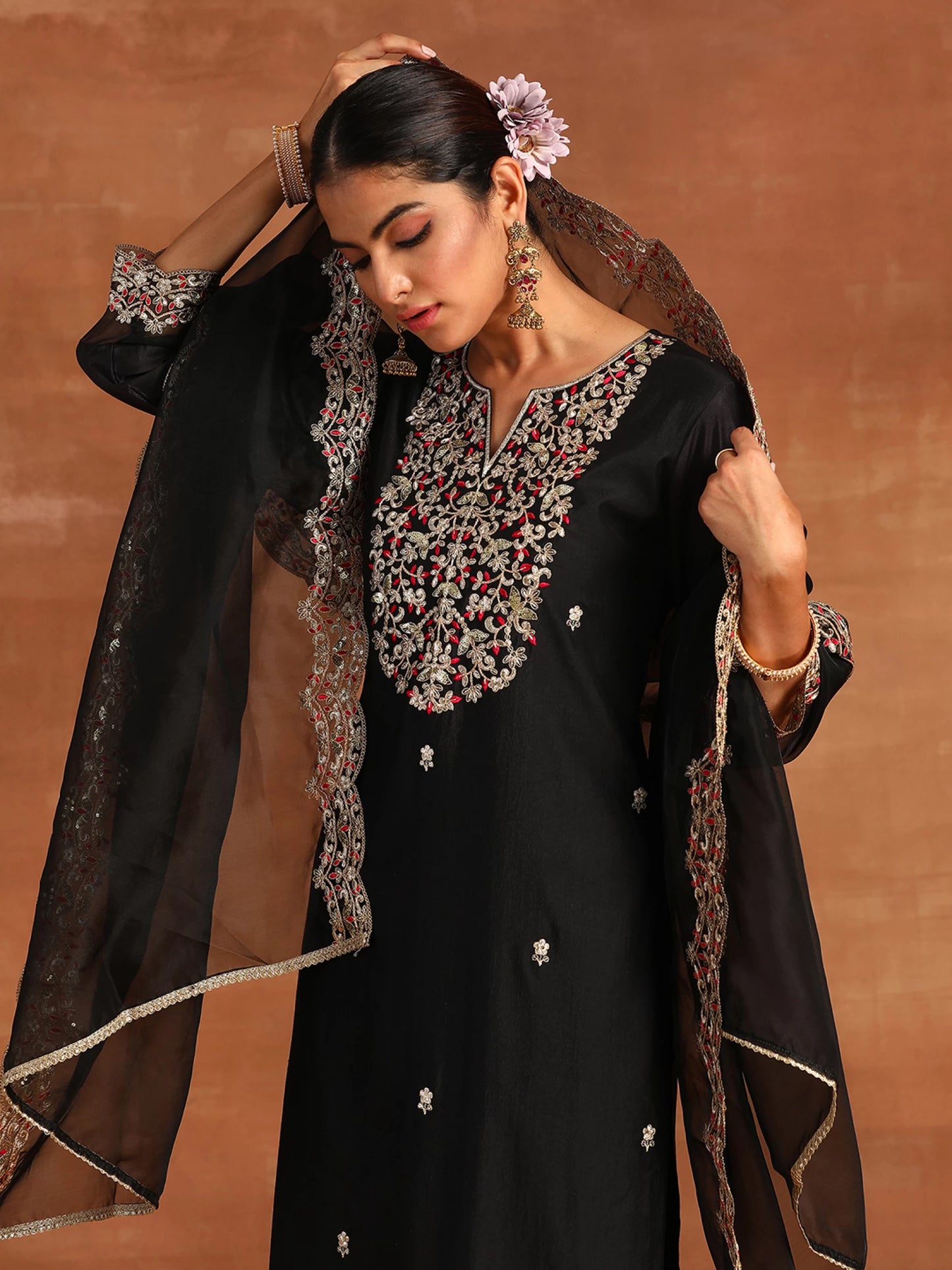 Women Viscose Rayon Kurta Pant Dupatta Set