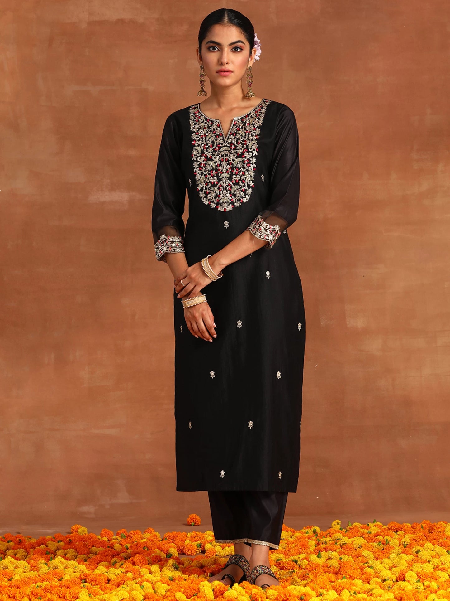 Women Viscose Rayon Kurta Pant Dupatta Set