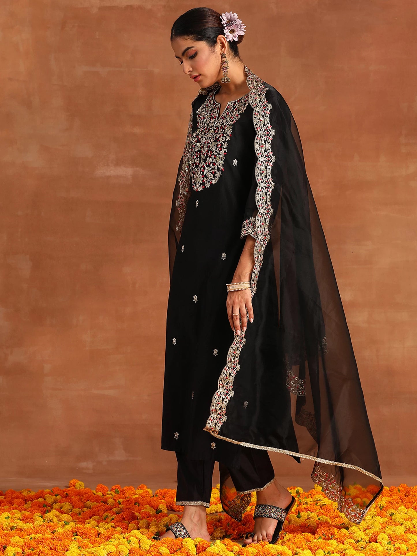 Women Viscose Rayon Kurta Pant Dupatta Set