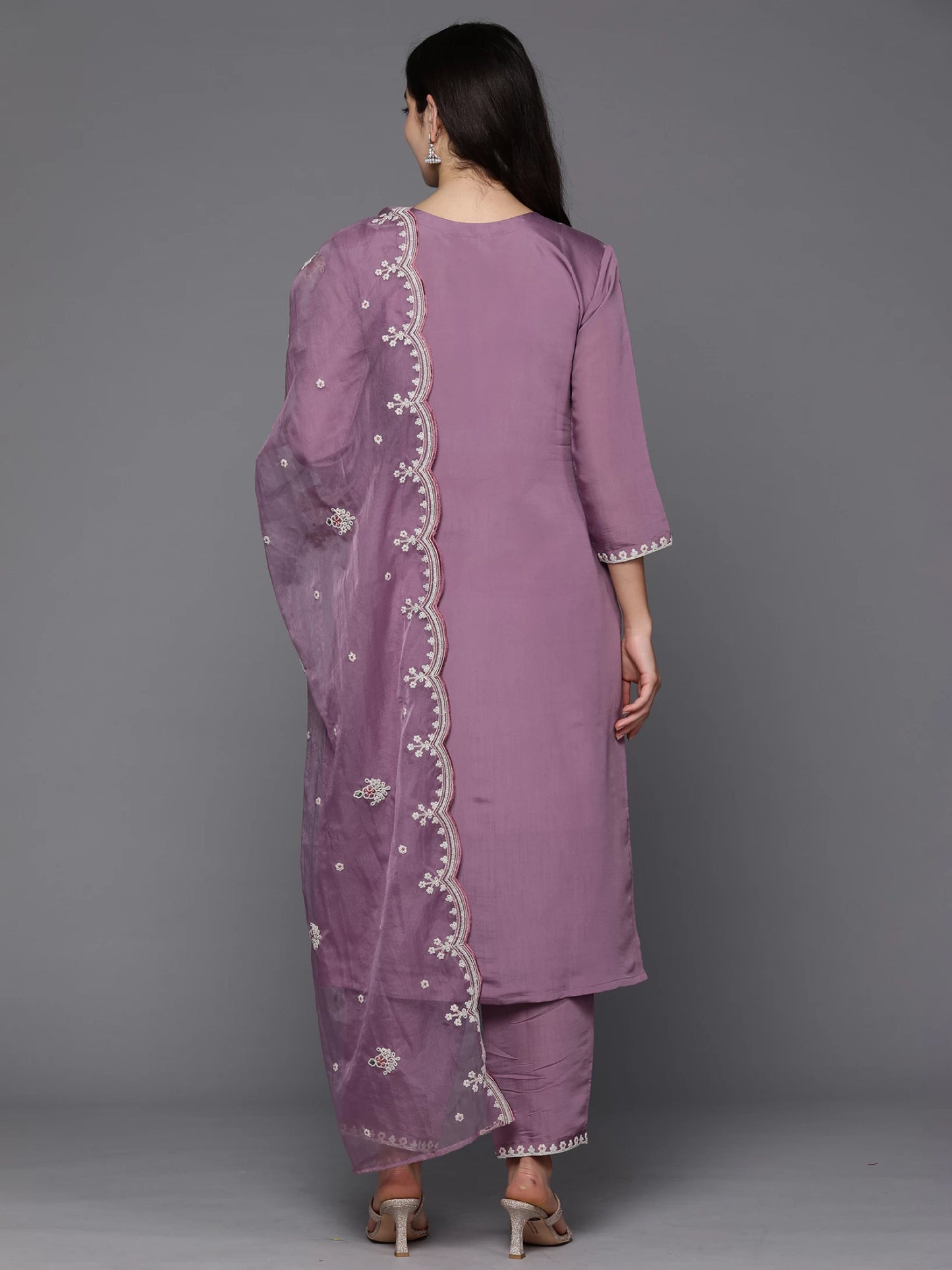 Women Silk Blend Kurta Pant Dupatta Set