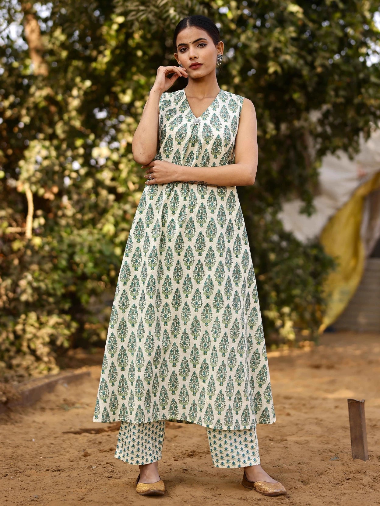 Women Pure Cotton Kurta Palazzo Set