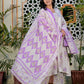 Women Pure Cotton Kurta Palazzo Attached Dupatta Set