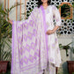 Women Pure Cotton Kurta Palazzo Attached Dupatta Set