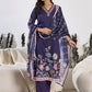 Women Floral Printed Regular Thread Work Kurta with Trousers & With Dupatta