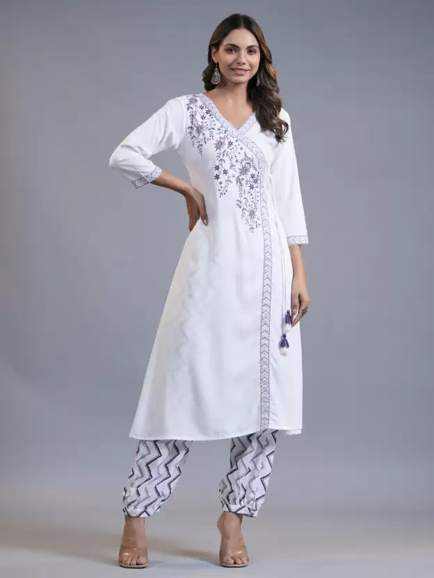 Women Viscose Rayon Kurta Salwar Dupatta Set