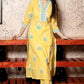 Women's Cotton Blend Straight Hand Block Printed Kurta with Pant & Dupatta