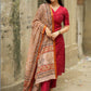 Women Ethnic Motifs Printed Regular Kurta with Trousers & With Dupatta