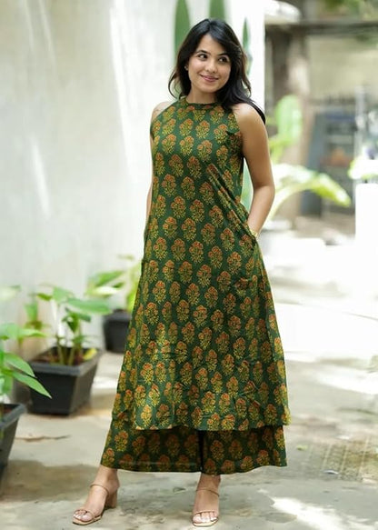 Women Pure Cotton Kurta Palazzo Set