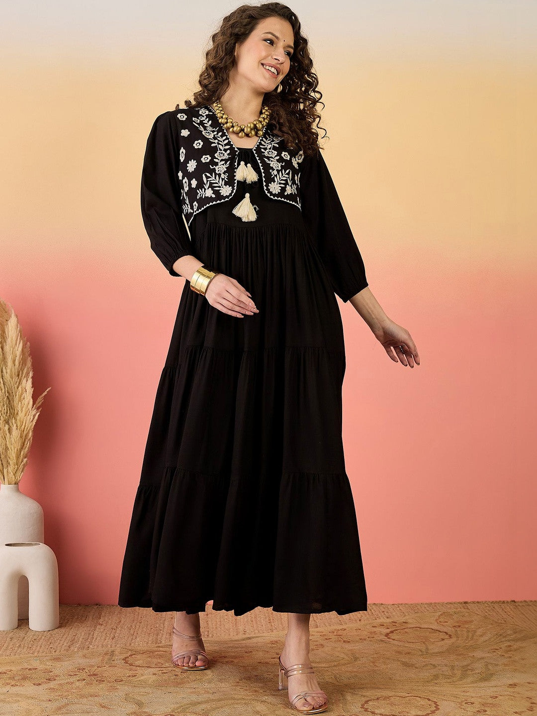 Floral Embroidered Maxi Dress