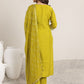 Women Floral Yoke Design Kurta with Trousers & Dupatta