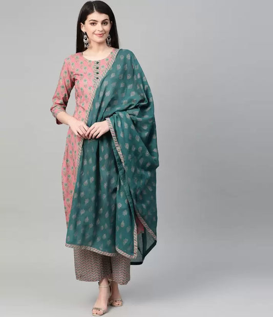 Women Pure Cotton Kurta Palazzo Set