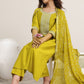 Women Floral Yoke Design Kurta with Trousers & Dupatta