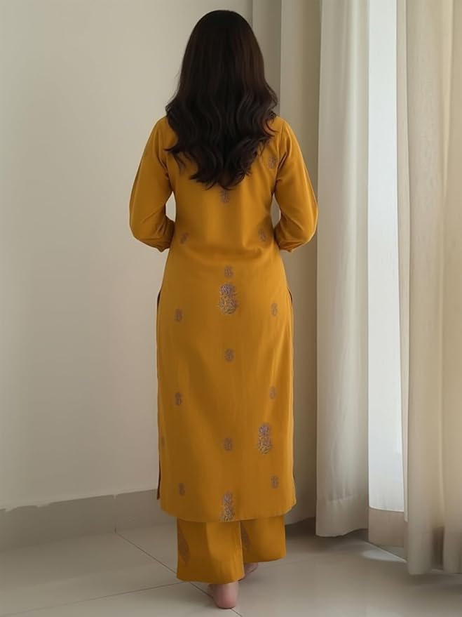 Comfy Kurta with Palazzo - Mustard