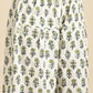 Women White & Teal Blue Printed Layered Kurta with Salwar