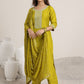 Women Floral Yoke Design Kurta with Trousers & Dupatta