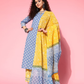 Ethnic Motifs Printed Pure Cotton Kurta with Trousers & With Dupatta