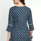 Casual Regular Sleeves Floral Print Women Blue Top