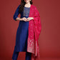 Women Ethnic Motifs Yoke Design Thread Work Kurta with Trousers & With Dupatta