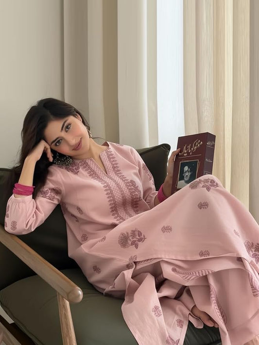Comfy Kurta with Palazzo - Peach Pink