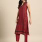 Women Ethnic Motifs Printed Regular Sequinned Kurta with Trousers