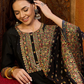 Floral Embroidered Regular Thread Work Kurta With Trousers & Dupatta