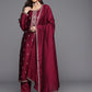 Ethnic Motifs Embroidered Regular Sequinned Kurta with Trousers & Dupatta