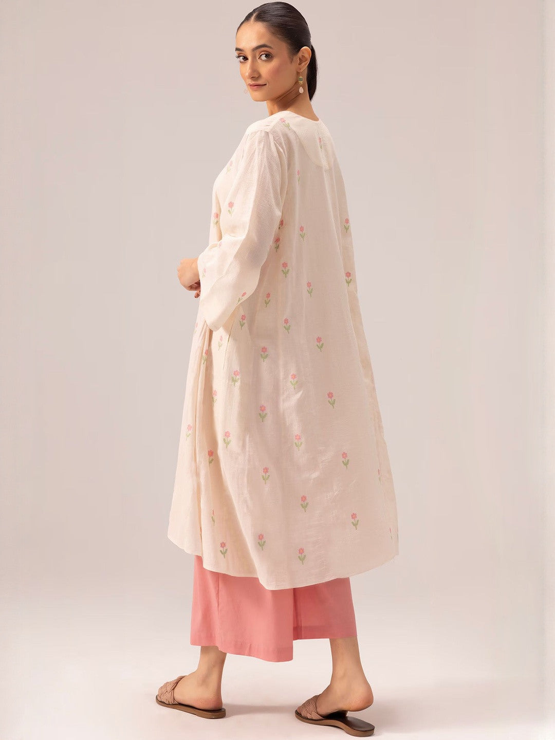 Floral Printed V-Neck Straight Kurta With Palazzos
