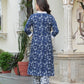 Women Blue Pure Cotton Kurta Pant Set