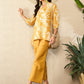 Floral Printed V-Neck Three-Quarter Sleeves Top With Trouser