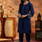 Women Yoke Design Panelled Beads and Stones Kurta with Trousers & With Dupatta