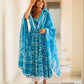 Women Blue Cotton Blend Kurta Pant Dupatta Set