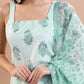 Floral Printed Square Neck Straight Kurta & Sharara With Dupatta