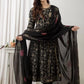 Women Black Viscose Rayon Kurta and Palazzo Set