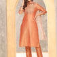 Peach Notch-Neck Floral Embroidered Straight Kurta With Trousers And Dupatta